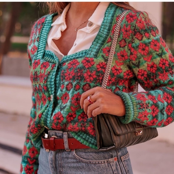 Zara knit jacquard jacket - Picture 9 of 16